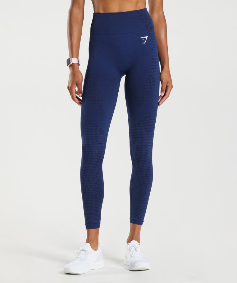 Women\'s Gymshark Vital Seamless 2.0 Leggings Blue | NZ 6DABVI